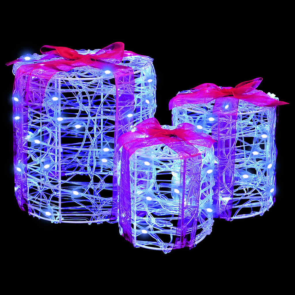 vidaXL Geschenkbox Dekoration 3 pcs Blau 20 x 20 x 21 cm Acryl