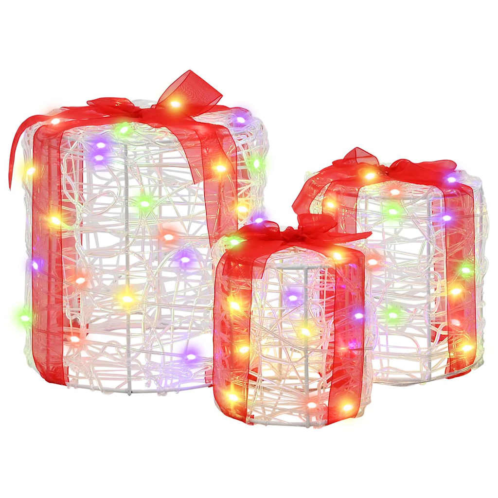 vidaXL Geschenkbox Dekoration 3 pcs Bunt 20 x 20 x 21 cm Acryl