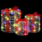 vidaXL Geschenkbox Dekoration 3 pcs Bunt 20 x 20 x 21 cm Acryl
