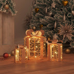 vidaXL Geschenkbox Dekoration 3 pcs Warmweiß 20 x 20 x 20 cm PET