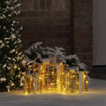 vidaXL Geschenkbox mit 60 LEDs 3 pcs Warmweiß 20 x 20 x 20 cm PET