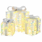vidaXL Geschenkbox mit 60 LEDs 3 pcs Warmweiß 20 x 20 x 20 cm PET