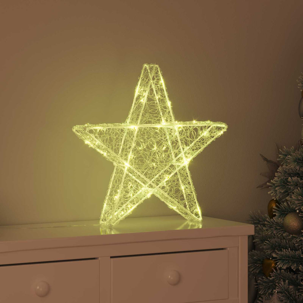 vidaXL 3D Stern mit 50 LEDs Warmweiß 55 x 53.5 x 10 cm Acryl