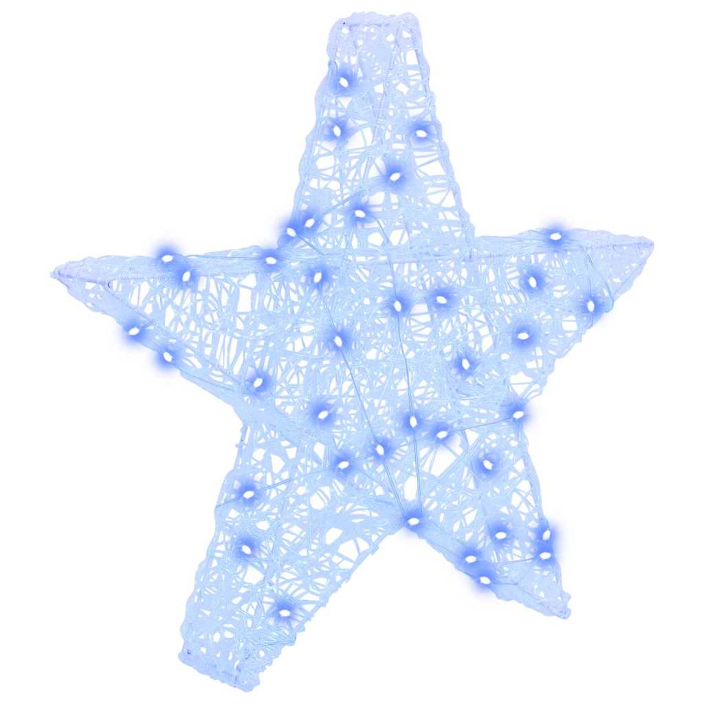 vidaXL 3D Stern mit 50 LEDs Blau 55 x 53.5 x 10 cm Acryl