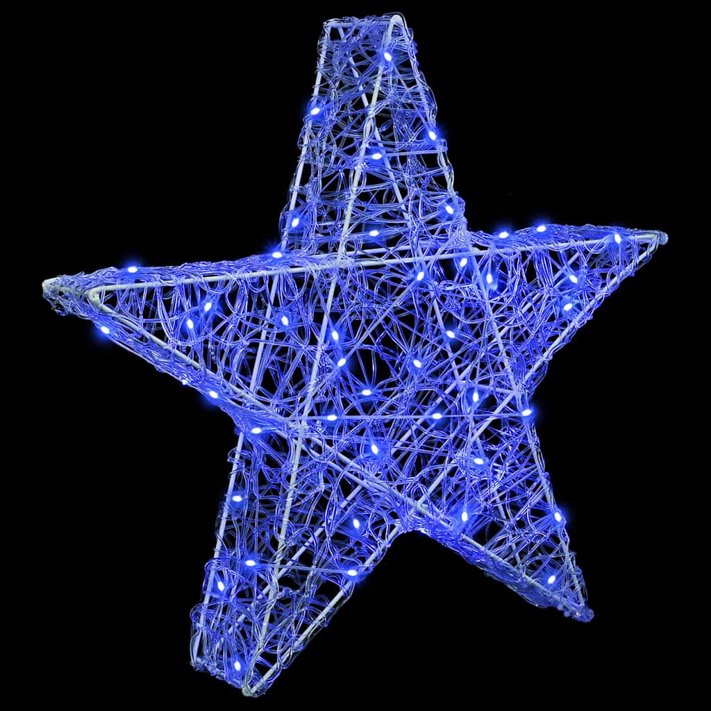 vidaXL 3D Stern mit 50 LEDs Blau 55 x 53.5 x 10 cm Acryl