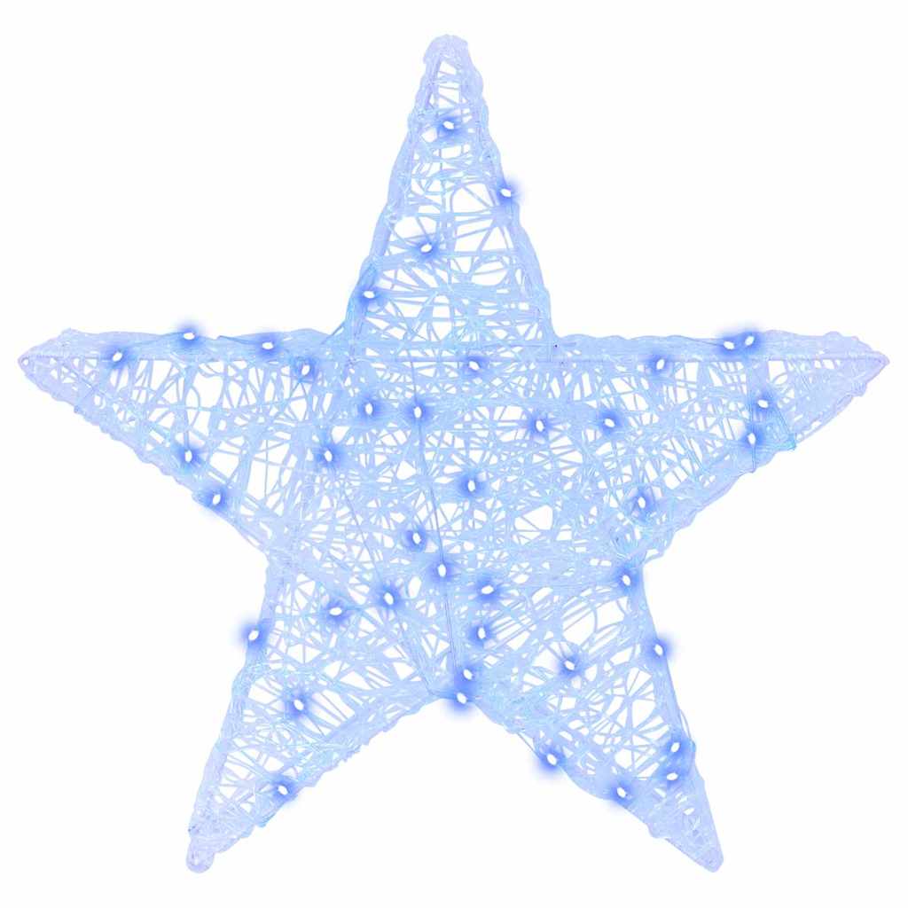 vidaXL 3D Stern mit 50 LEDs Blau 55 x 53.5 x 10 cm Acryl