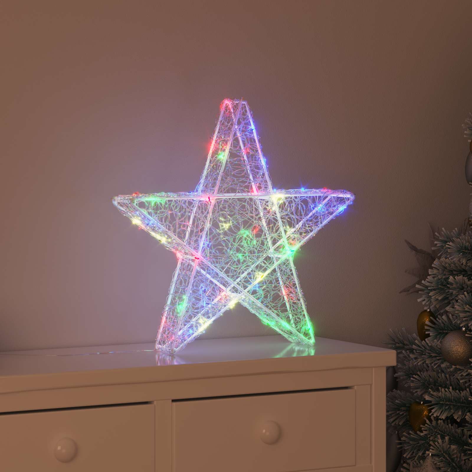 vidaXL 3D Stern mit 50 LEDs Blau 55 x 53.5 x 10 cm Acryl