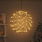vidaXL Ball mit 160 LEDs Warmweiß 50,5 x 50,5 x 52 cm Metall