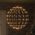 vidaXL Ball mit 192 LEDs Warmweiß 59,5 x 59,5 x 63 cm Metall