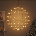 vidaXL Ball mit 192 LEDs Warmweiß 59,5 x 59,5 x 63 cm Metall