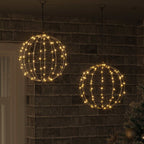 vidaXL Ball mit 192 LEDs 2 pcs Warmweiß 30 x 30 x 32 cm Metall