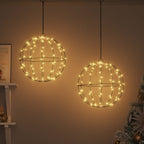 vidaXL Ball mit 192 LEDs 2 pcs Warmweiß 30 x 30 x 32 cm Metall