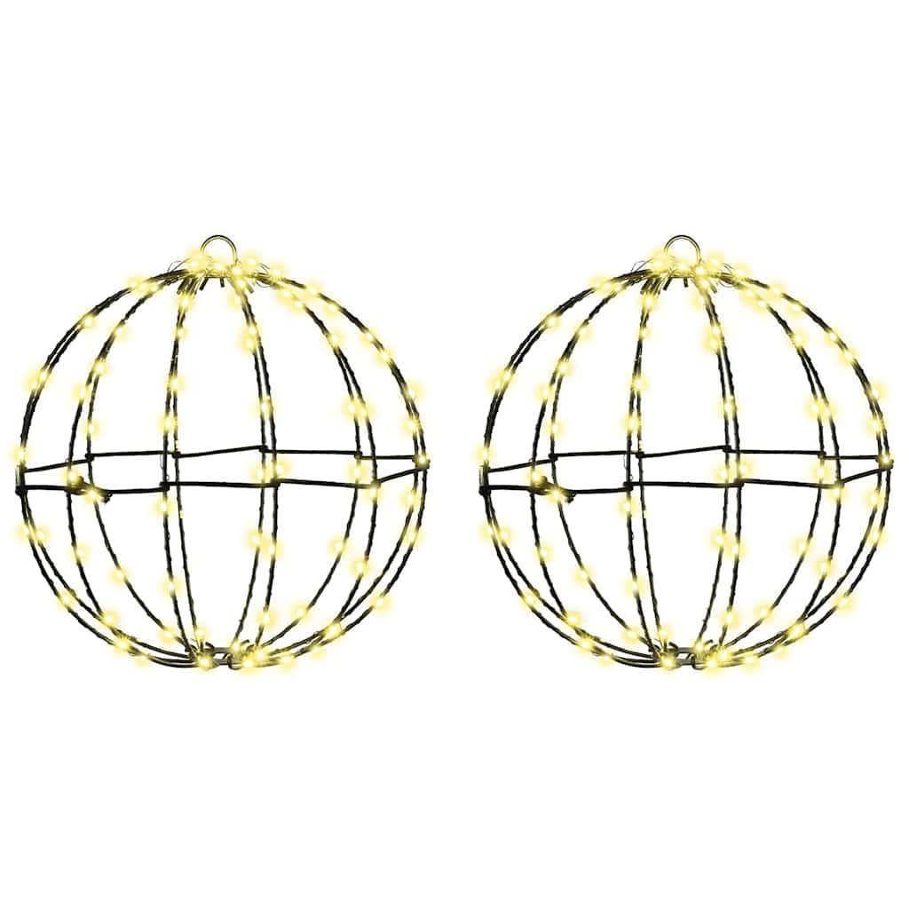 vidaXL Ball mit 192 LEDs 2 pcs Warmweiß 30 x 30 x 32 cm Metall