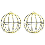 vidaXL Ball mit 192 LEDs 2 pcs Warmweiß 30 x 30 x 32 cm Metall