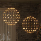 vidaXL Ball mit 384 LEDs 2 pcs Warmweiß 59,5 x 59,5 x 63 cm Metall