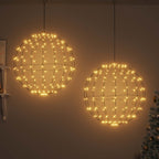 vidaXL Ball mit 384 LEDs 2 pcs Warmweiß 59,5 x 59,5 x 63 cm Metall
