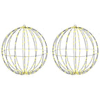 vidaXL Ball mit 384 LEDs 2 pcs Warmweiß 59,5 x 59,5 x 63 cm Metall