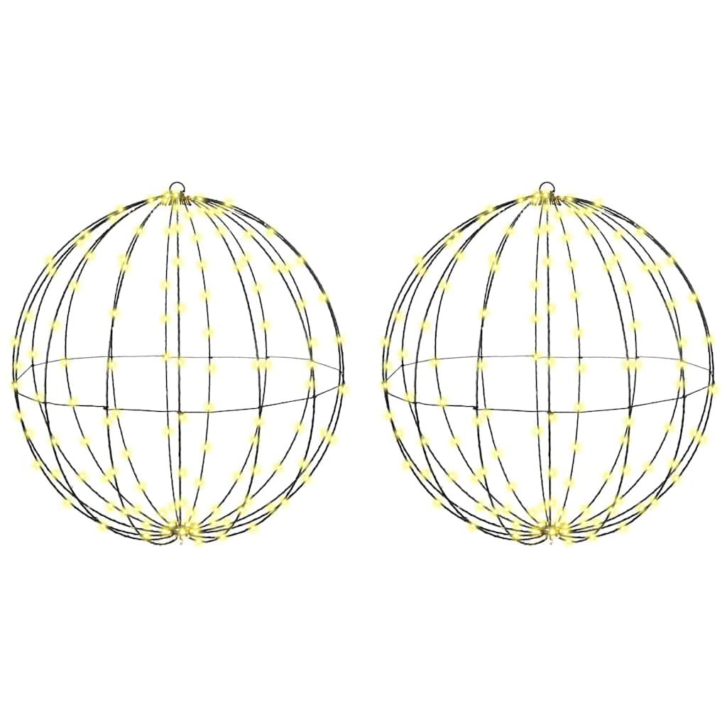 vidaXL Ball mit 384 LEDs 2 pcs Warmweiß 59,5 x 59,5 x 63 cm Metall