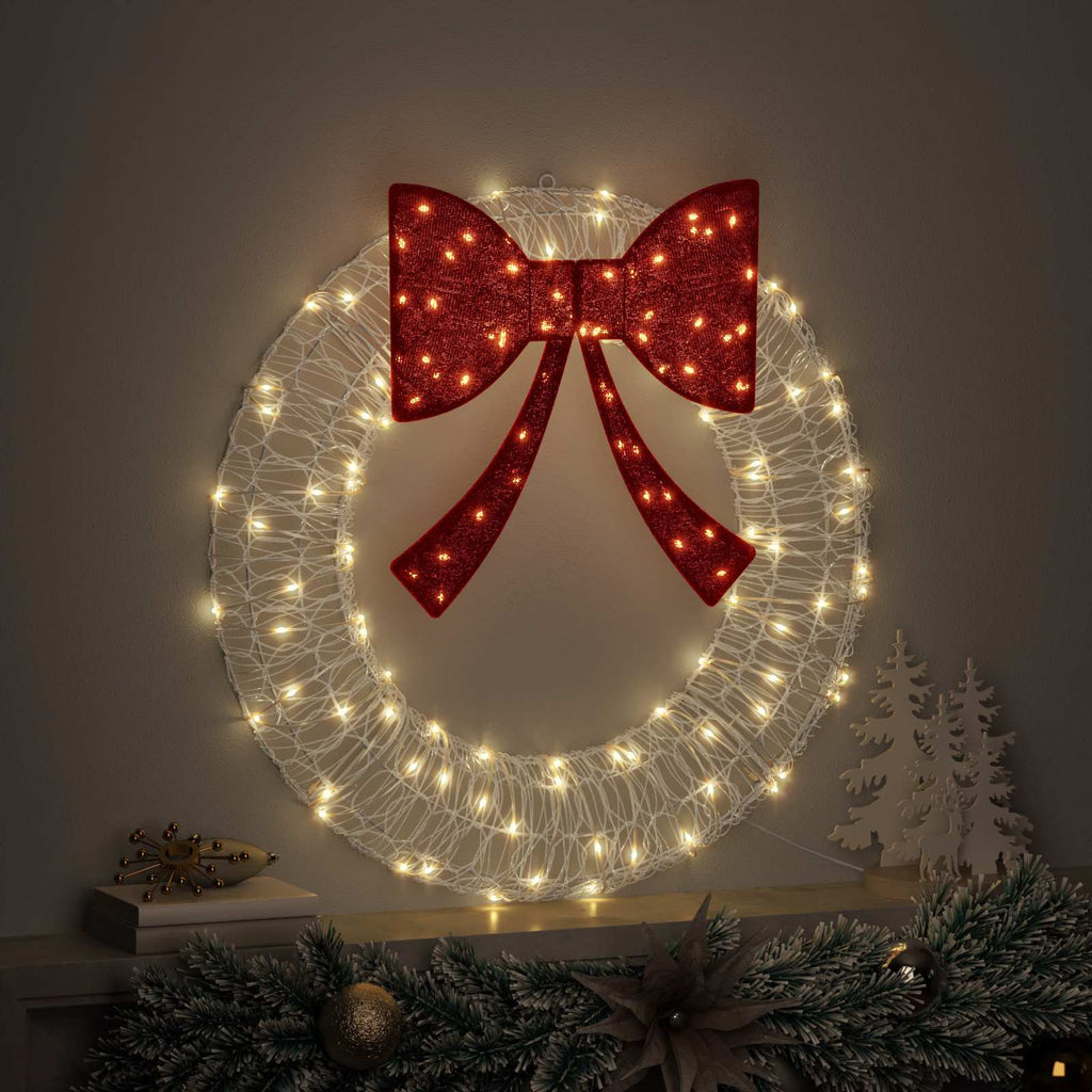 vidaXL Kranz mit 60 LEDs Warmweiß 76 x 76 x 8,5 cm Acryl
