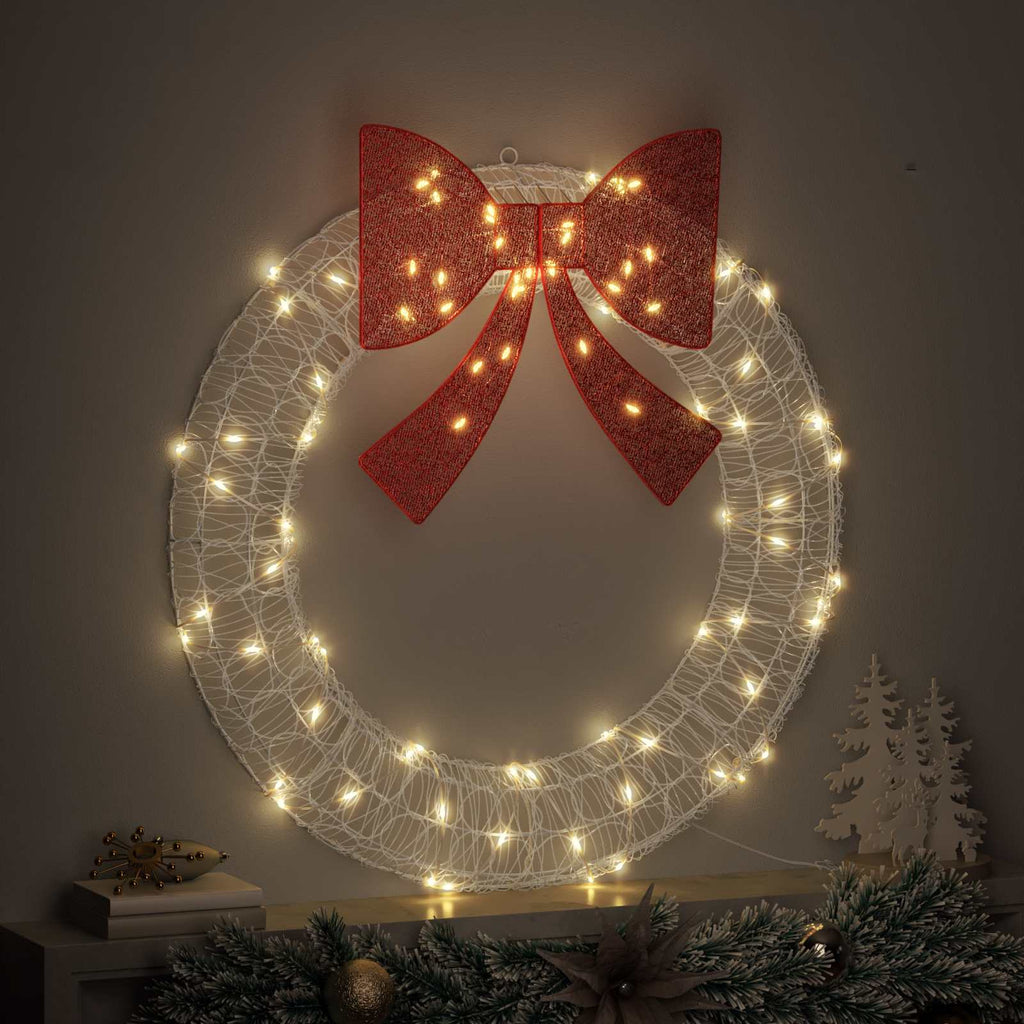 vidaXL Kranz mit 80 LEDs Warmweiß 92 x 92 x 9,5 cm Acryl