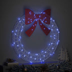 vidaXL Kranz mit 80 LEDs Blau 92 x 92 x 9,5 cm Acryl