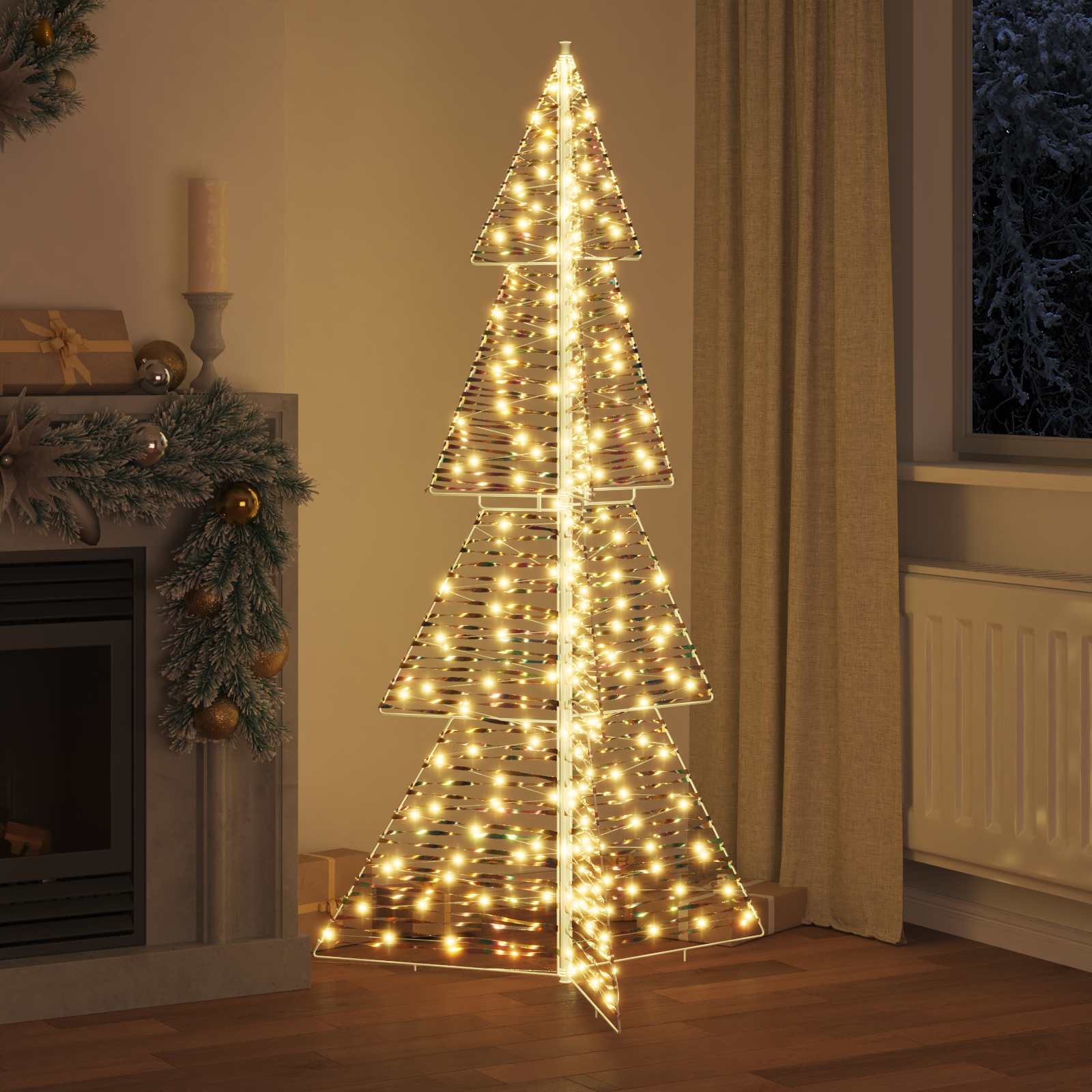 vidaXL Weihnachtsbaum mit 240 LEDs Warmes Weiß 180 cm PET