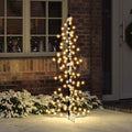vidaXL Weihnachtsbaum mit 160 LEDs Warmes Weiß 150 cm Rattan