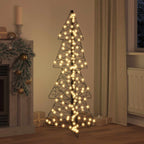 vidaXL Weihnachtsbaum mit 160 LEDs Warmes Weiß 150 cm Rattan