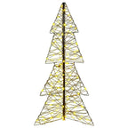 vidaXL Weihnachtsbaum mit 160 LEDs Warmes Weiß 150 cm Rattan