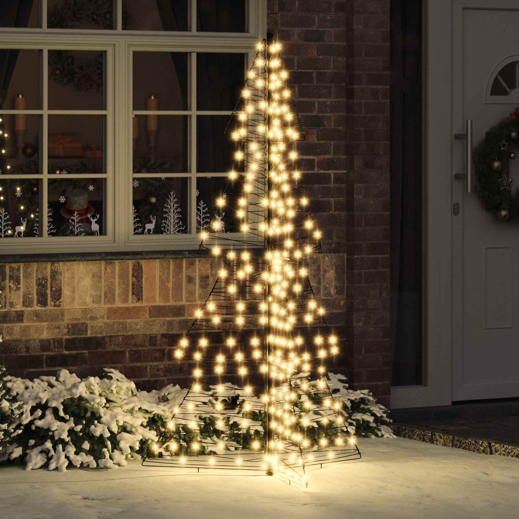 vidaXL Weihnachtsbaum mit 240 LEDs Warmes Weiß 180 cm Rattan