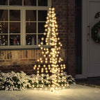 vidaXL Weihnachtsbaum mit 240 LEDs Warmes Weiß 180 cm Rattan