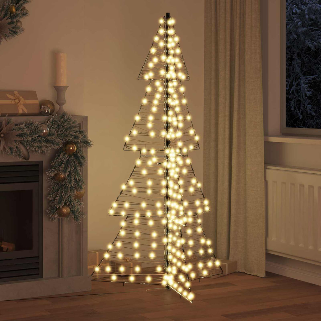 vidaXL Weihnachtsbaum mit 240 LEDs Warmes Weiß 180 cm Rattan