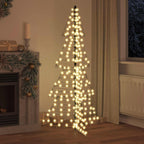 vidaXL Weihnachtsbaum mit 240 LEDs Warmes Weiß 180 cm Rattan