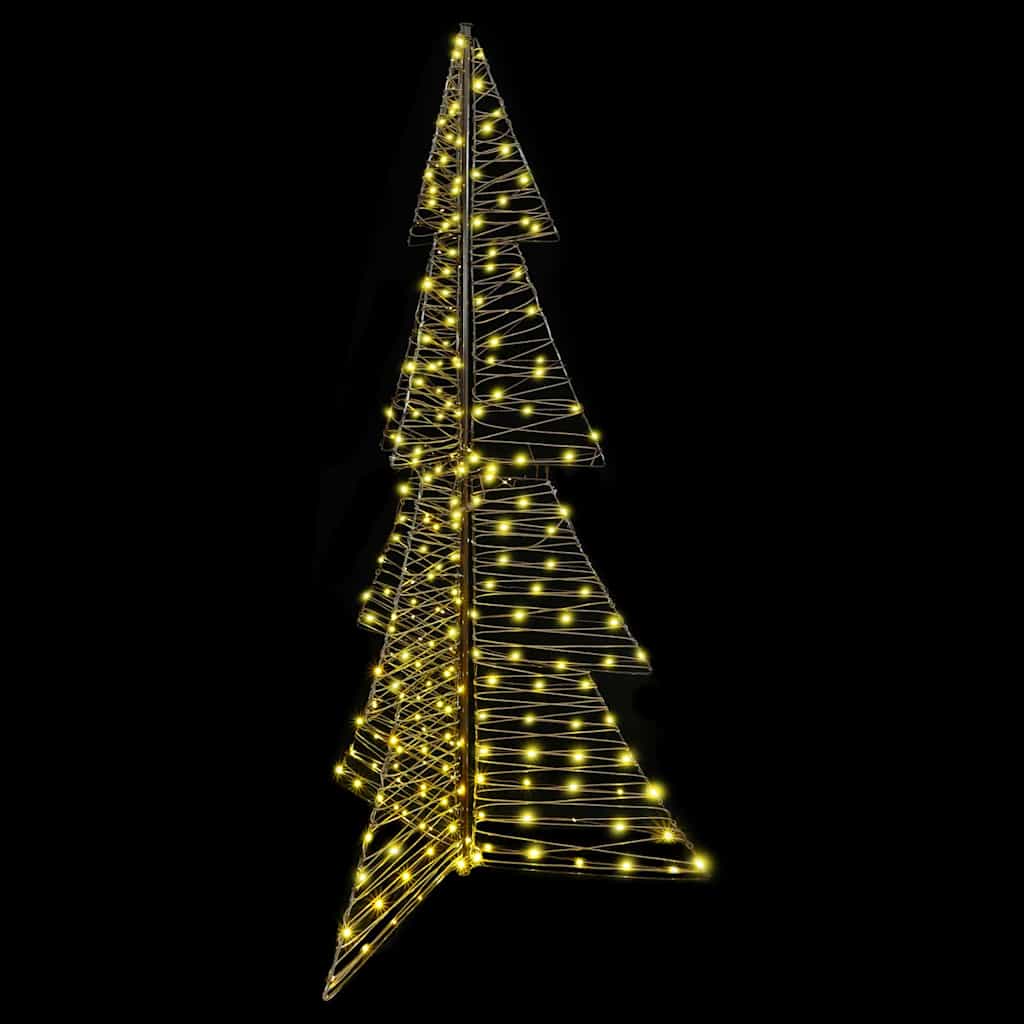 vidaXL Weihnachtsbaum mit 240 LEDs Warmes Weiß 180 cm Rattan