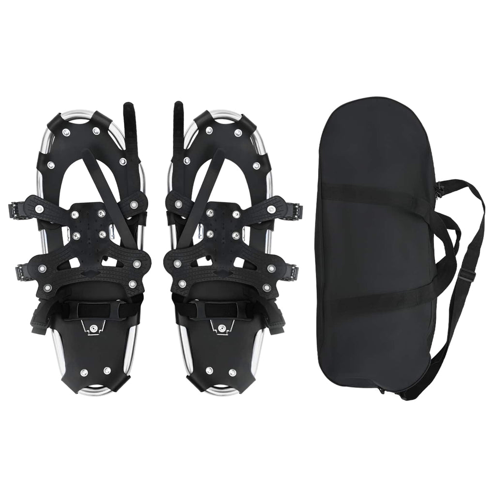 vidaXL 3 in 1 Schneeschuhe Silber und Schwarz 53,5 x 21 cm