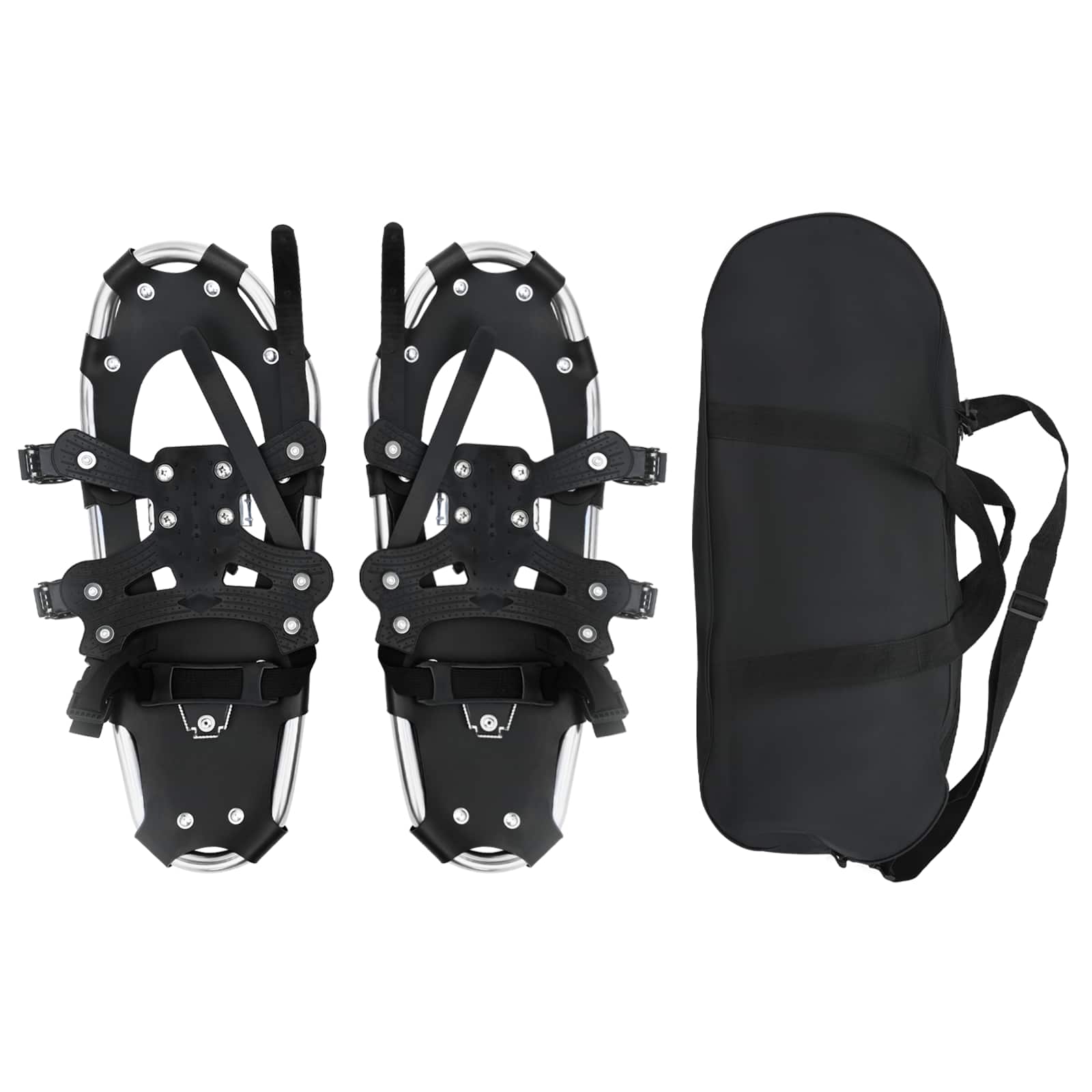 vidaXL 3 in 1 Schneeschuhe Silber und Schwarz 53,5 x 21 cm