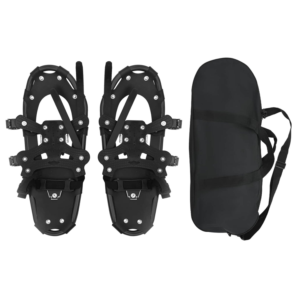 vidaXL 3 in 1 Schneeschuhe Schwarz 53,5 x 21 cm Aluminium und HDPE