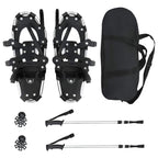 vidaXL 3 in 1 Schneeschuhe mit Wanderstöcken Silber und Schwarz