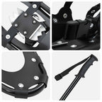 vidaXL 3 in 1 Schneeschuhe mit Wanderstöcken Schwarz 53 x 21 cm