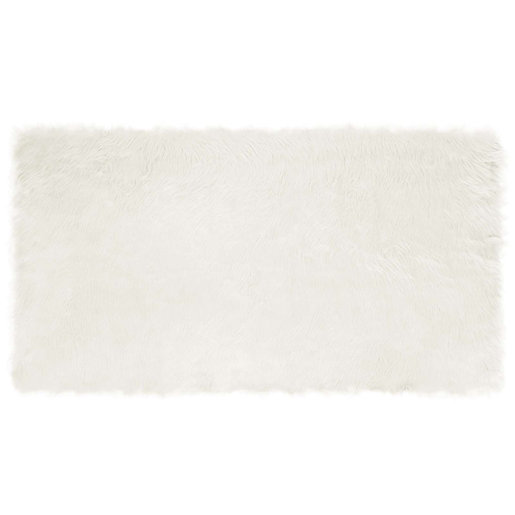 vidaXL Teppich aus Kunstschaffell TAFALLA Weiß 60 x 110 cm Polyester