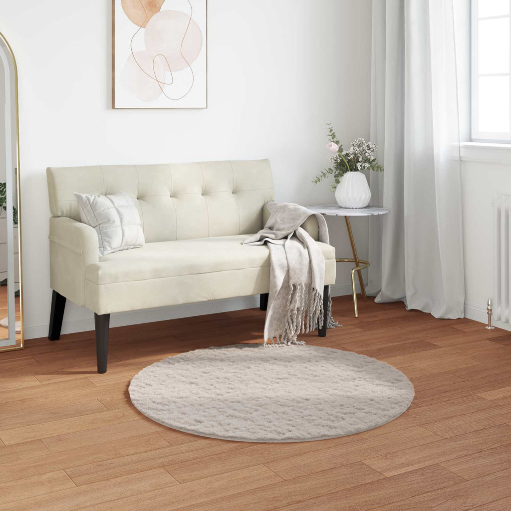 vidaXL Rutschfester Teppich aus Kunstkaninchenfell OLITE Beige
