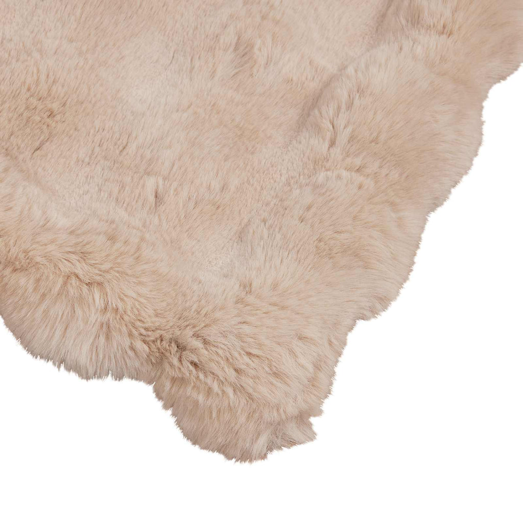 vidaXL Rutschfeste Decke aus Kunstkaninchenfell Olite Beige Polyester