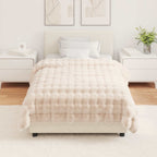 vidaXL Rutschfeste Decke aus Kunstkaninchenfell Olite 4 pcs Beige