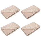 vidaXL Rutschfeste Decke aus Kunstkaninchenfell Olite 4 pcs Beige
