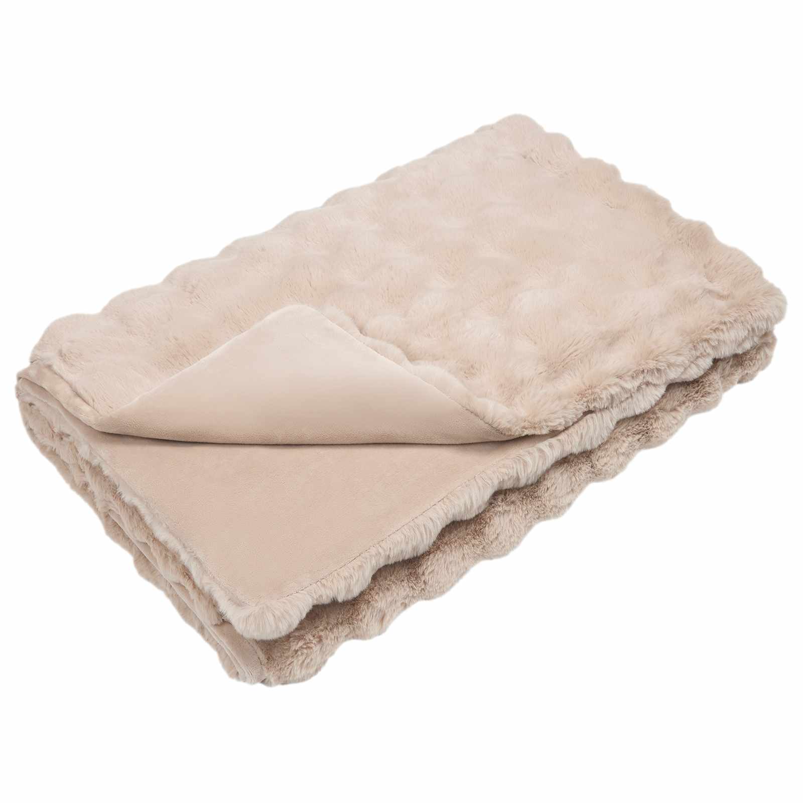 vidaXL Rutschfeste Decke aus Kunstkaninchenfell Olite 4 pcs Beige