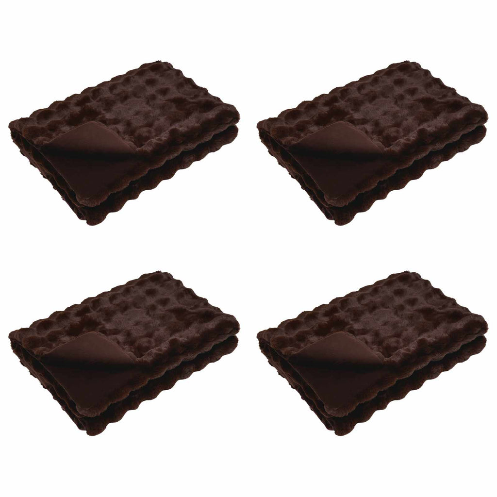 vidaXL Rutschfeste Decke aus Kunstkaninchenfell Olite 4 pcs Kamel