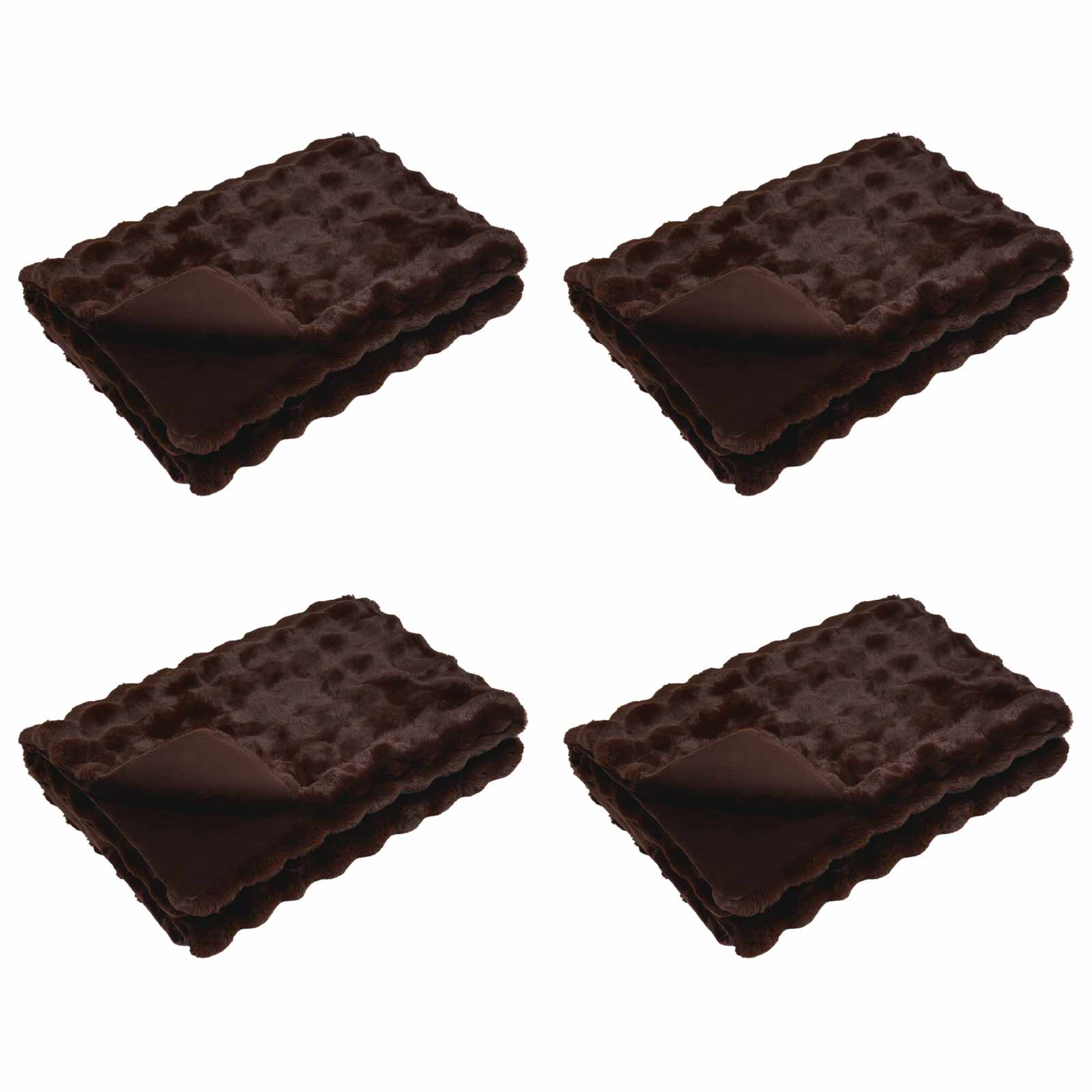 vidaXL Rutschfeste Decke aus Kunstkaninchenfell Olite 4 pcs Kamel