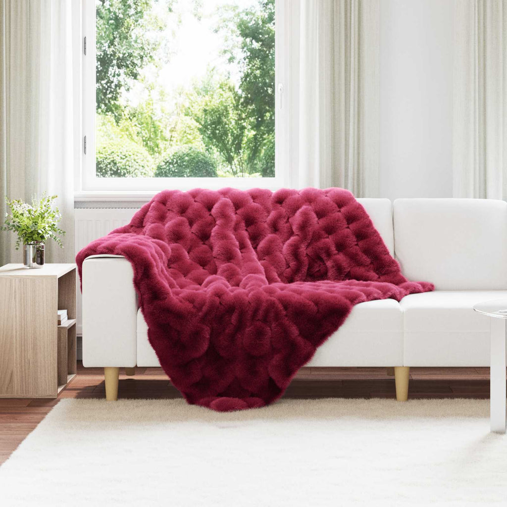 vidaXL Rutschfeste Decke aus Kunstkaninchenfell Olite 4 pcs Polyester