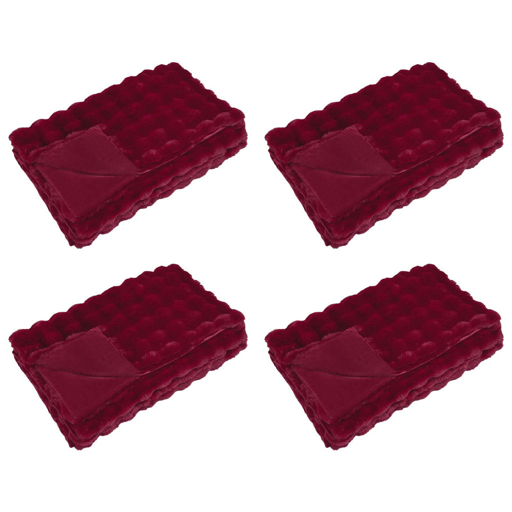 vidaXL Rutschfeste Decke aus Kunstkaninchenfell Olite 4 pcs Polyester
