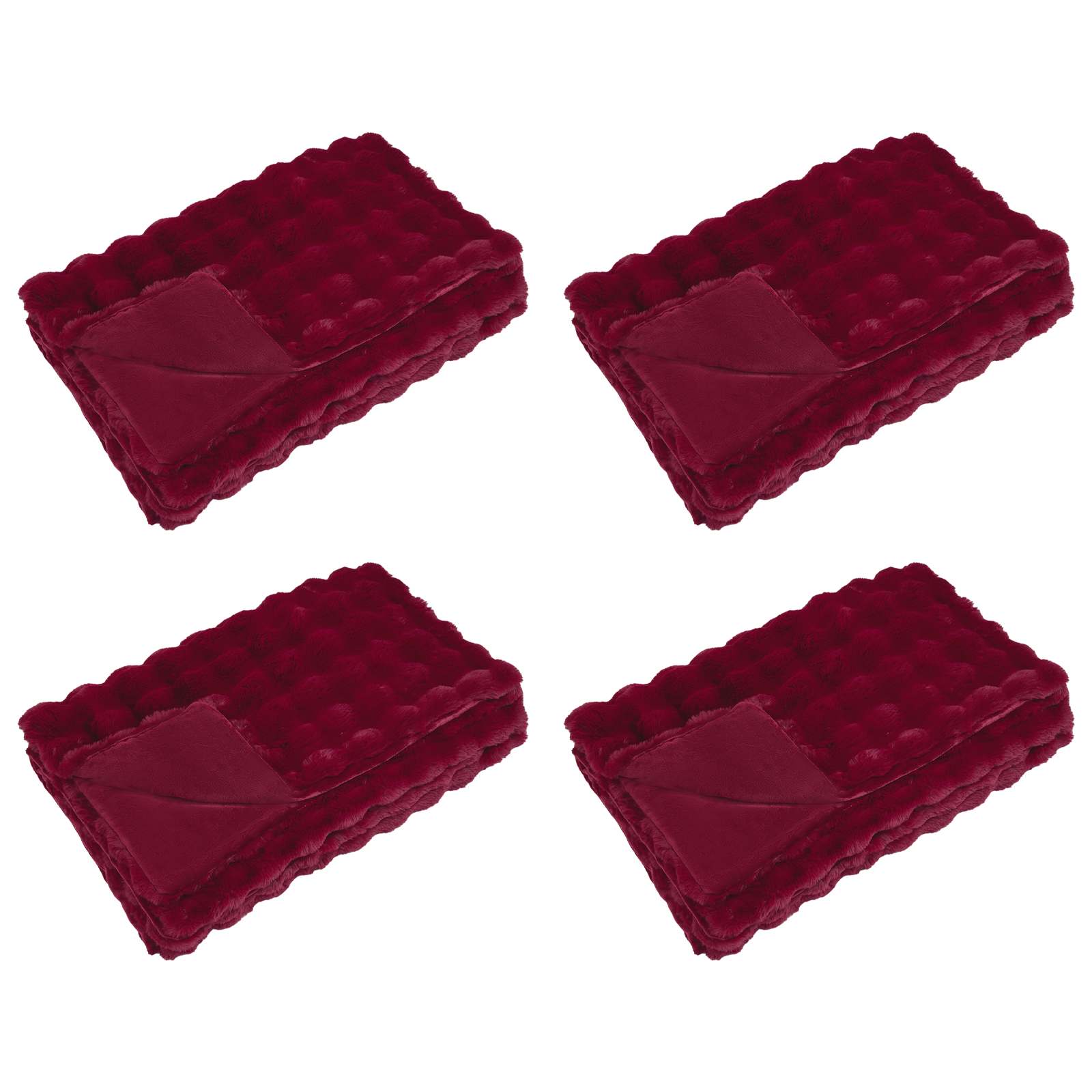 vidaXL Rutschfeste Decke aus Kunstkaninchenfell Olite 4 pcs Polyester